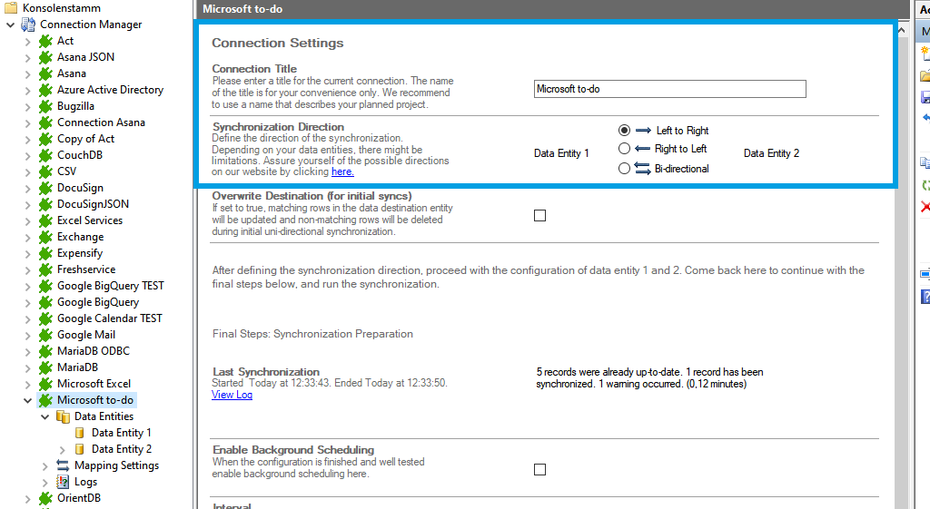 Step 1 Microsoft To-Do connection setup Step 1 Microsoft To-Do connection setup