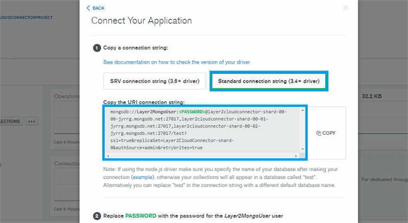 MongoDB app connection string