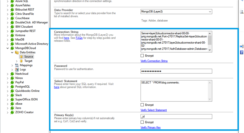 Step 2.5 MongoDB integration connection string setup