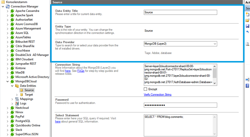 Step 2 MongoDB integration source setup