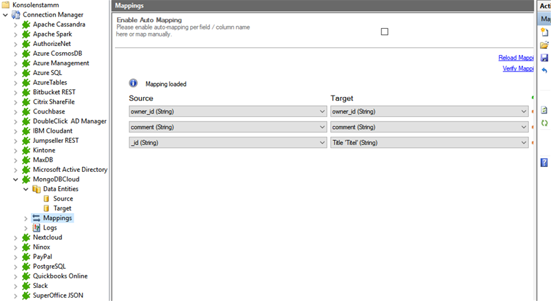 Step 4 MongoDB integration mapping