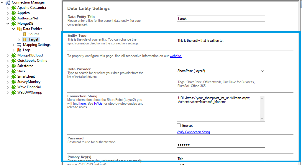 Step 3 MongoDB integration target setup.png