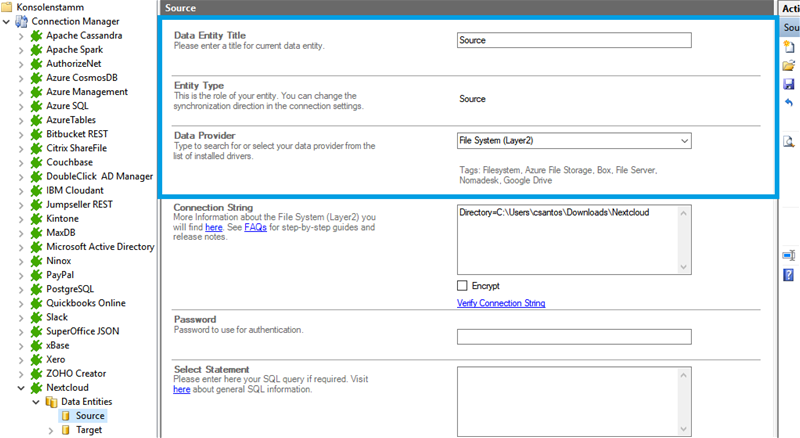 Step 2 Nextcloud integration source setup