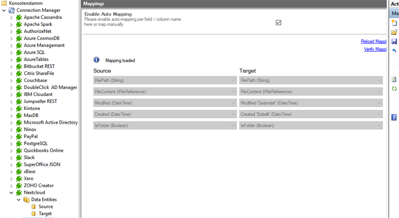 Step 4 Nextcloud integration mapping