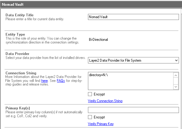 Example configuration of nomadesk integration