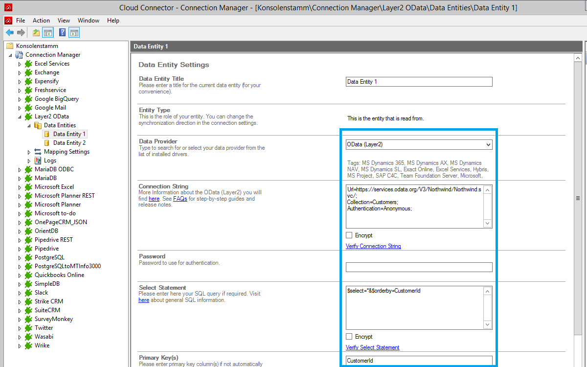 Layer2 Cloud Connector Entity 1 Configuration