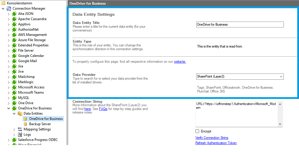 Step 2 OneDrive integration source setup