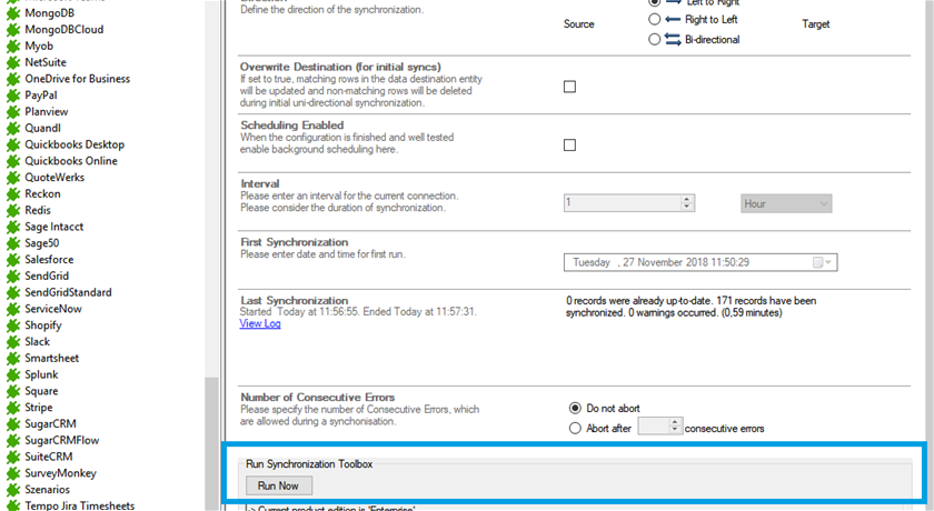 Start the data integration of open exchange rates