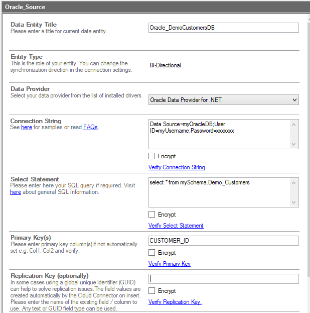 oracle connection example