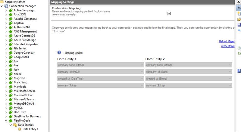 Step 4 PipelineDeals integration mapping