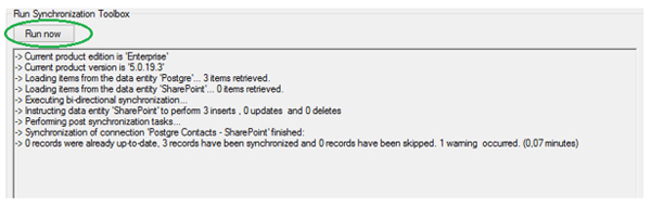 Postgres-SharePoint-Integration-First-Synchronization.jpg