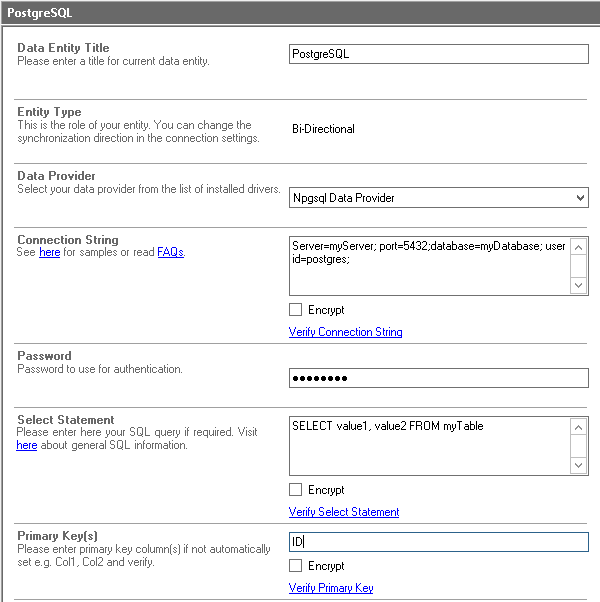 PostgreSQL Codeless Data Integration