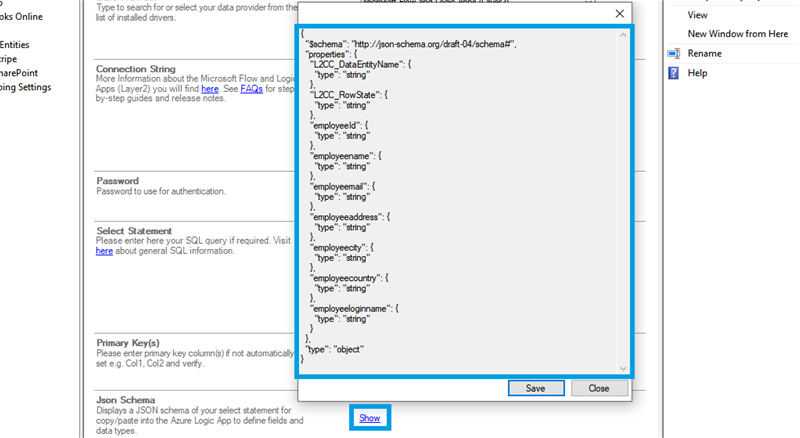 Cloud Connector JSON schema