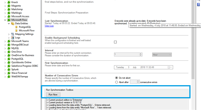 Step 5 PostgreSQL data integration start