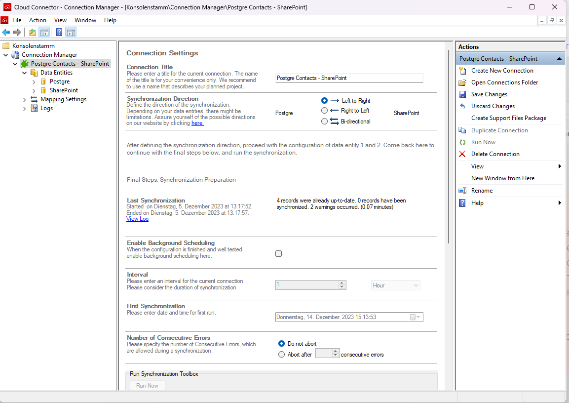 postgres - sharepoint connection