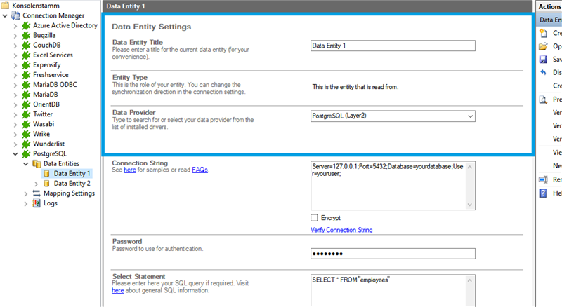 Source setup for postgresql integration in the Layer2 Cloud Connector