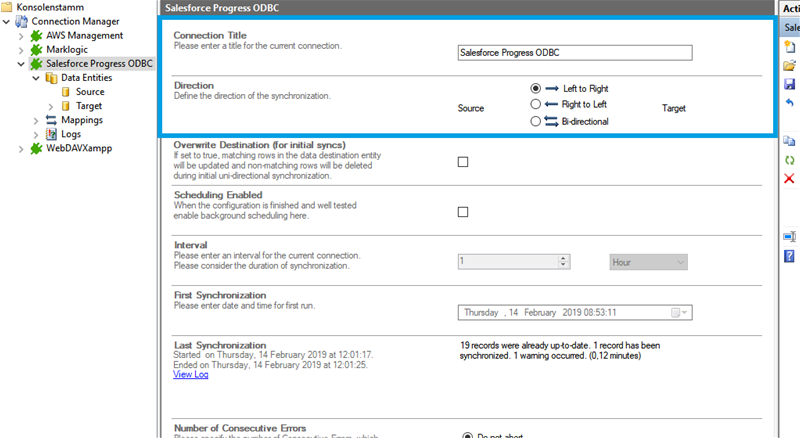 Step 1 Salesforce connection setup