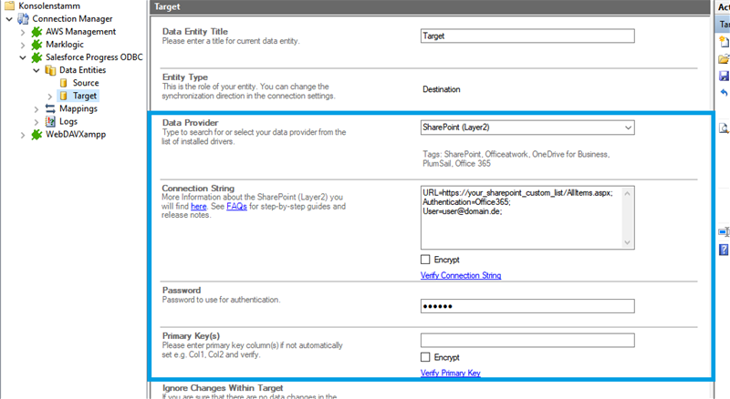 Step 3 Salesforce integration target setup