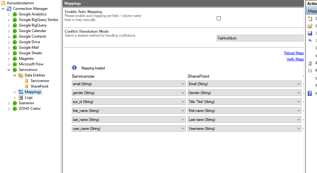 Mapping for ServiceNow integration via Layer2 Cloud Connector