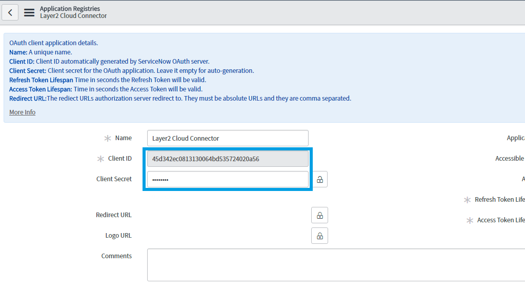 Servicenow client id and secret