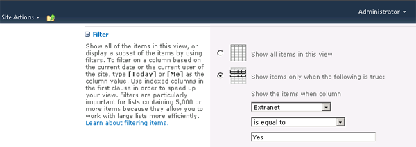 sharpoint view filter for transfer o365