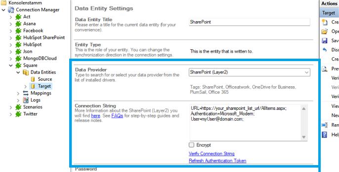 Target setup for Square integration in the Layer2 Cloud Connector