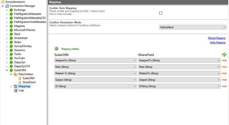 SuiteCRM data mapping