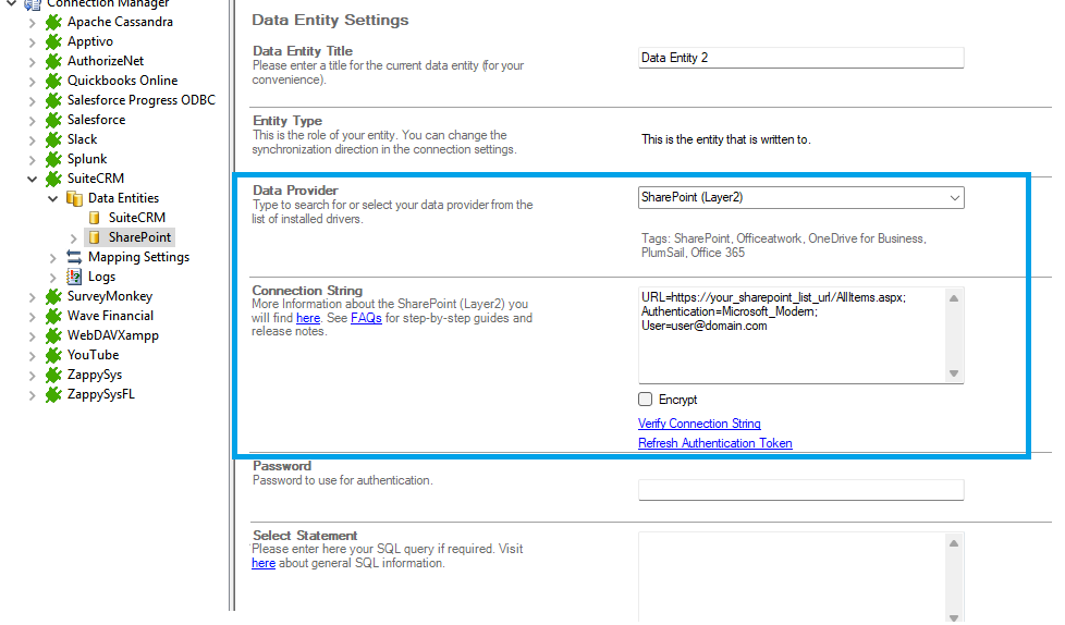 Step 3 SuiteCRM integration target setup.png