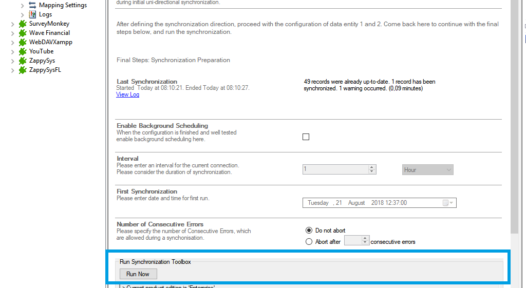 Step 5 SuiteCRM data integration start.png