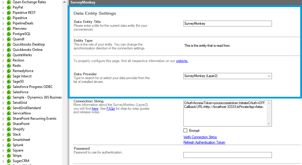 Step 2 SurveyMonkey integration source setup