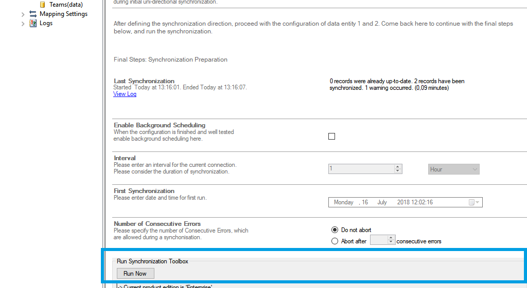 Step 5 Teams (data) data integration start