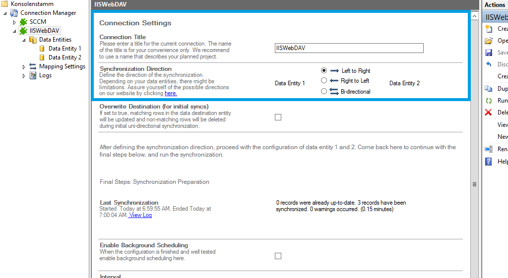 Step 1 WebDAV IIS connection setup