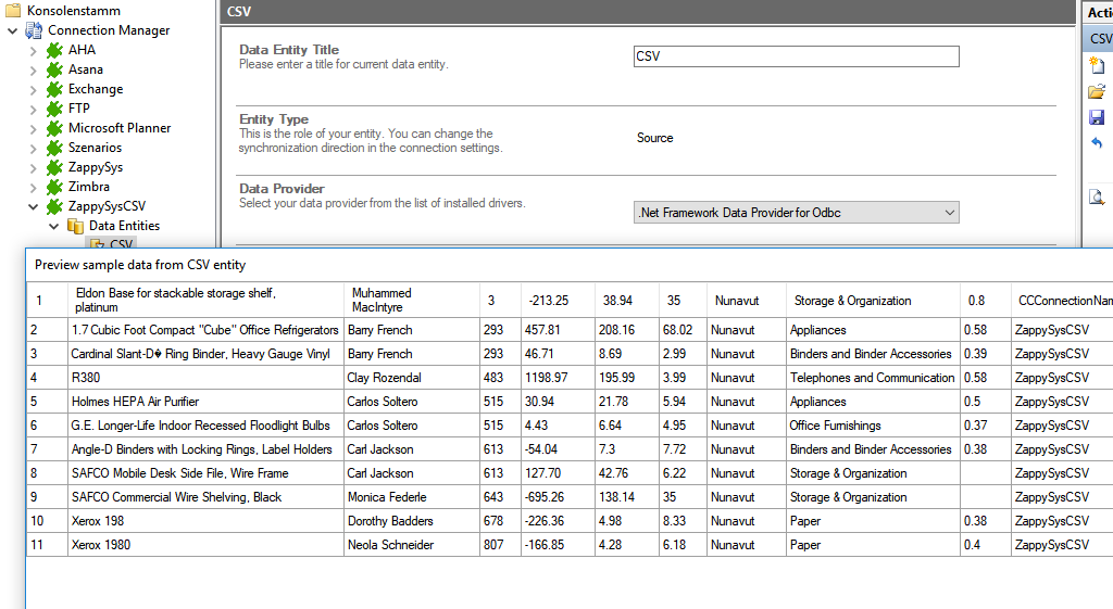 Preview data of ZappySys integration