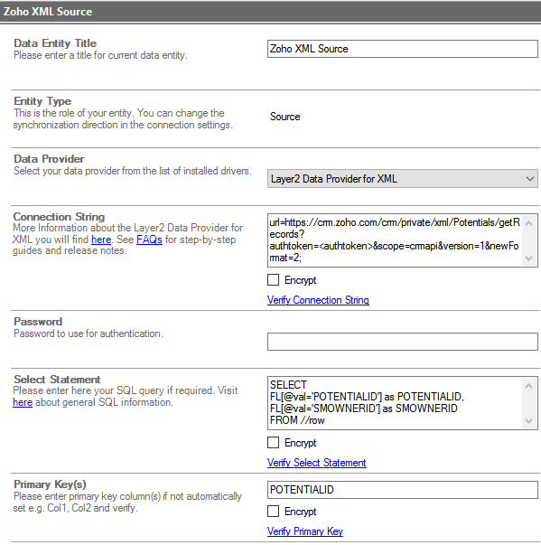 Configuration sample of Zoho via Layer2 Cloud Connector