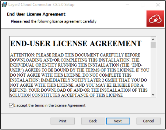 Cloud Connector EULA Layer2 Cloud Connector Installation Guide: End-User License Agreement