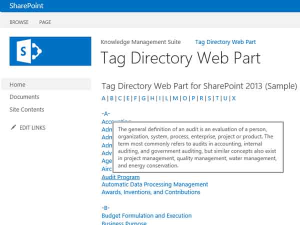 Layer2 Tag Directory Web Part for SharePoint Layer2 Tag Directory Web Part for SharePoint